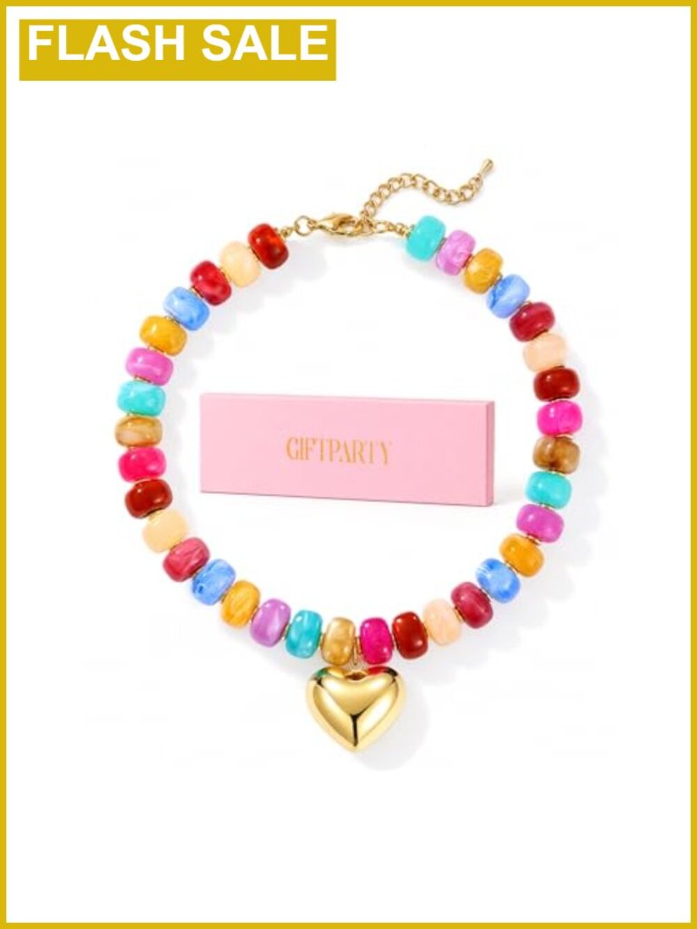 Chunky Resin Beaded Statement Choker Necklace